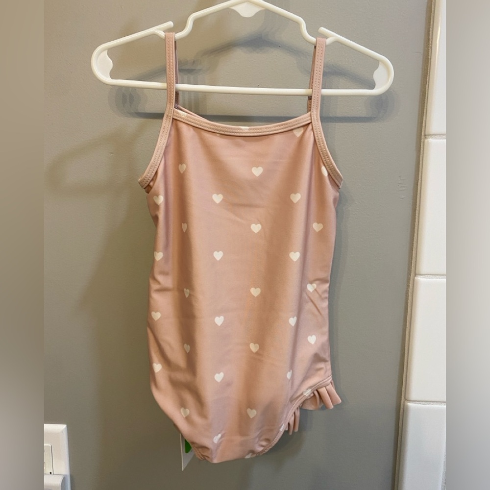 Jamie Kay Pink Heart-Patterned Swimsuit / Size 2Y / NWT